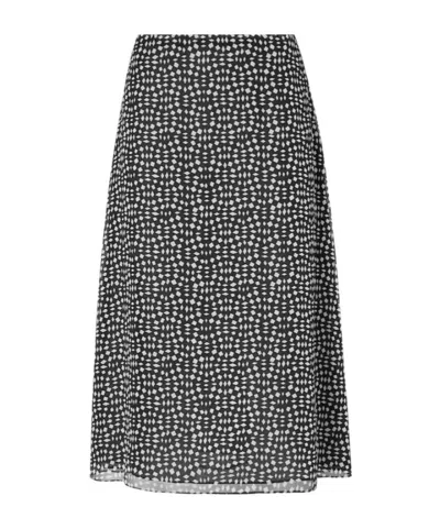 Fendi Black And White Printed Georgette Skirt In Multi