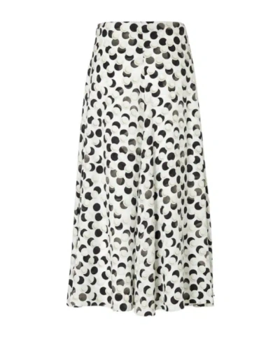 Fendi Black And White Silk Jacquard Skirt In Multi