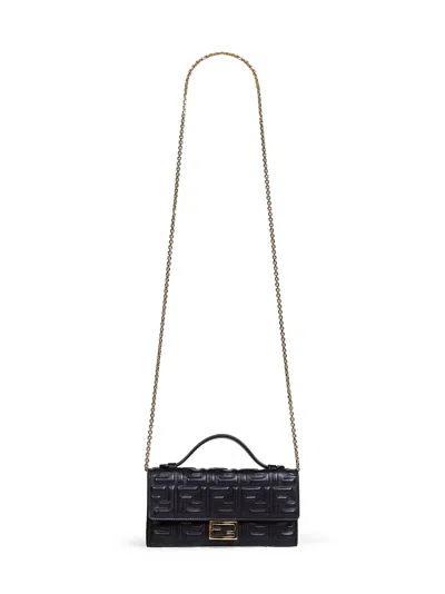 Fendi Black Baguette Continental With Chain Wallet