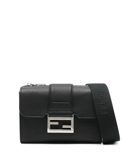 FENDI BLACK BAGUETTE CROSSBODY BAG