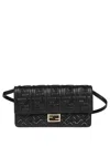 Fendi Wallet On Chain Baguette In Nappa Leather With Ff Motif In Black