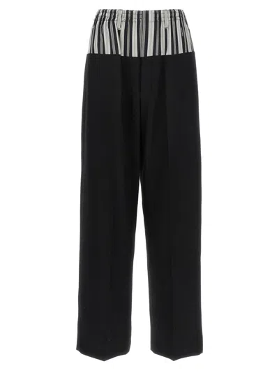 FENDI BLACK BASQUE TROMPE LOEIL PANTS