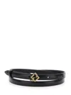 Fendi Black Belt With Buckle With Ff Logo In Leather Woman
