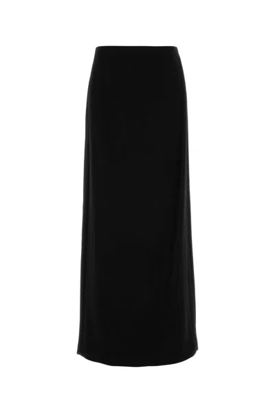 Fendi Black Stretch Cady Skirt In Multi