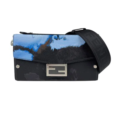 Pre-owned Fendi Black Blue Leather Shoulder Bag ()