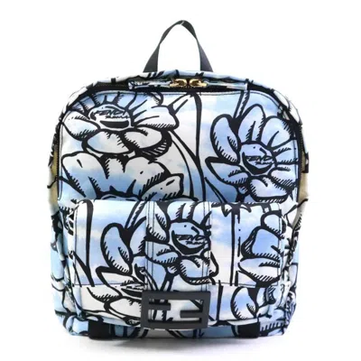 Pre-owned Fendi Black Blue White Nylon Backpack ()