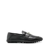 Fendi Baguette Folded Heel Leather Loafer In Black