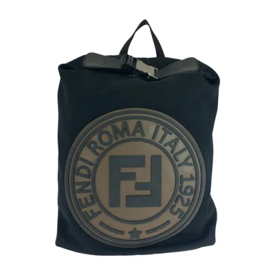 Pre-owned Fendi Black Brown Canvas Backpack () In Multi