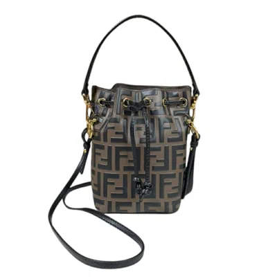 Pre-owned Fendi Black Brown Leather Shoulder Bag () In Multi