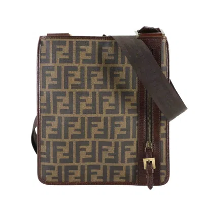 Pre-owned Fendi Black Brown Pvc Leather Shoulder Bag () In Multi