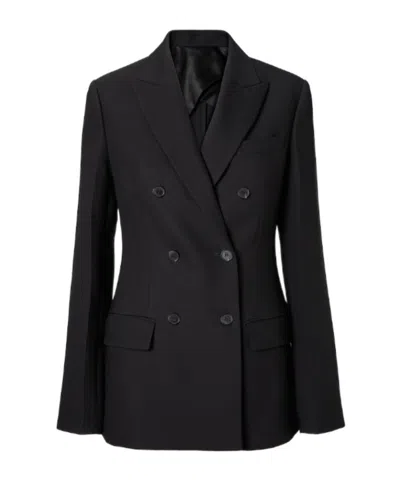 Fendi Double-breasted Cady Blazer In Black