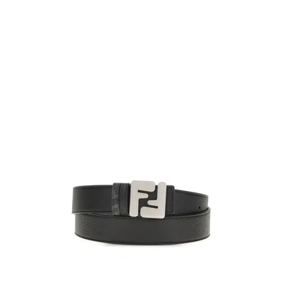 Fendi Black Calf Leather Bos Taurus Regular Belt In Pink