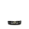 Fendi Black Calf Leather Bos Taurus Thin Belt In Black