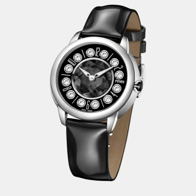Pre-owned Fendi Black Calfskin Leather Watch