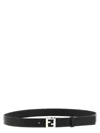 Fendi Men Black Ff Logo Buckle Belt In Black