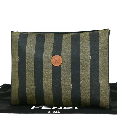 Fendi Black Canvas Clutch Bag ()