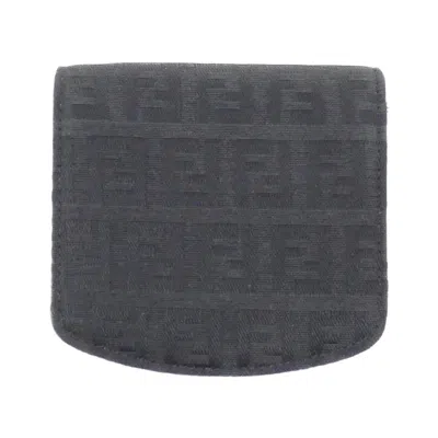Pre-owned Fendi Black Canvas Coin Purse/coin Case ()