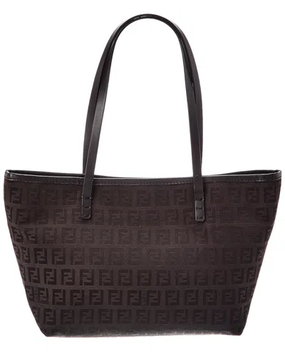 Pre-owned Fendi Black Canvas Handbag (authentic Pre-loved)