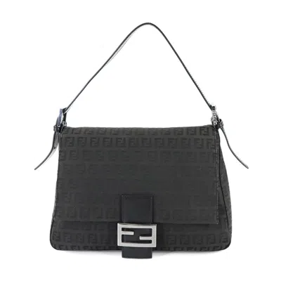 Pre-owned Fendi Black Canvas Leather Shoulder Bag ()