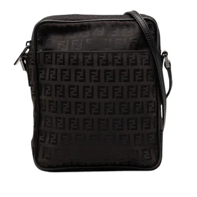 Pre-owned Fendi Black Canvas Leather Shoulder Bag ()