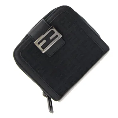 Pre-owned Fendi Black Canvas Leather Wallet (bi-fold) ()