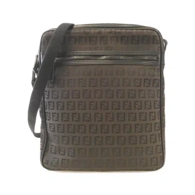 Pre-owned Fendi Black Canvas Shoulder Bag ()