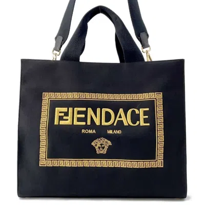 Pre-owned Fendi Black Canvas Shoulder Bag Tote Bag ()