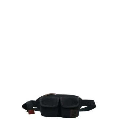 Pre-owned Fendi Black Canvas Sling Bag ()