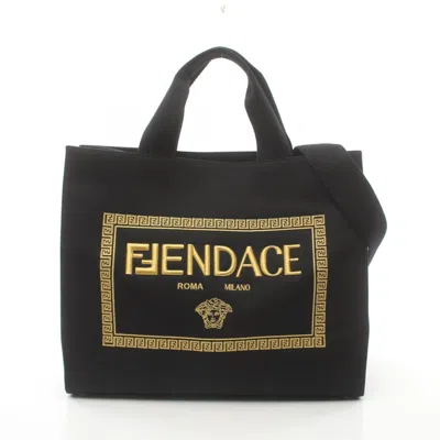 Pre-owned Fendi Black Canvas Tote Bag ()