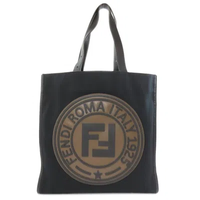 Pre-owned Fendi Black Canvas Tote Bag ()