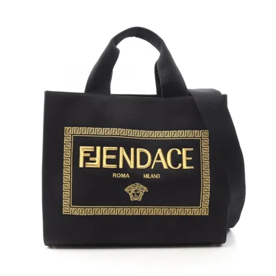 Pre-owned Fendi Black Canvas Tote Bag ()