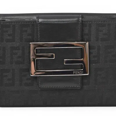 Pre-owned Fendi Black Canvas Wallet (bi-fold) ()