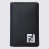 Fendi Squared Ff Leather Card Holder In Black