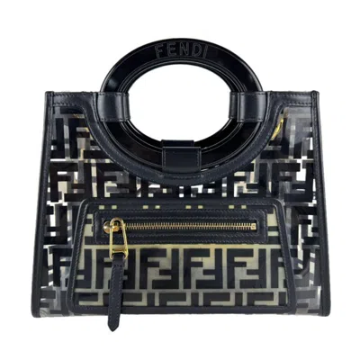 Pre-owned Fendi Black Clear Vinyl Leather Handbag Shoulder Bag ()