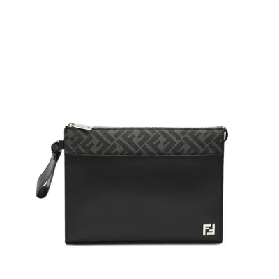 FENDI FENDI BLACK CLUTCH BAGS MEN