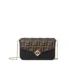 Fendi Women Wallet On Chain Vit.soft Stamp In Brown