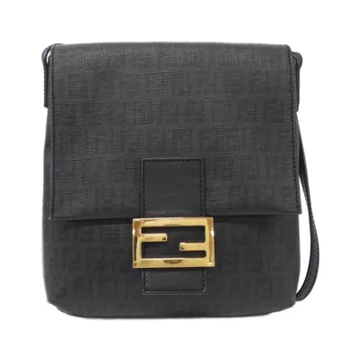 Pre-owned Fendi Black Coated Canvas Shoulder Bag ()