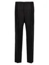 Fendi Waistband Straight Leg Trousers Side Back In Black