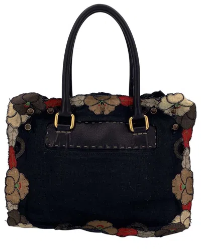 Fendi Black Cotton Handbag (authentic Pre-loved)