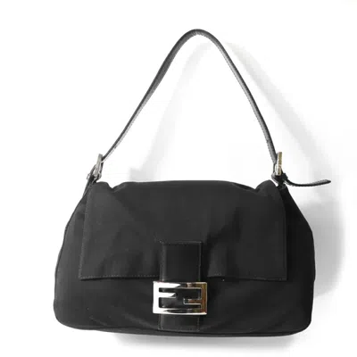 Pre-owned Fendi Black Cotton Jersey Shoulder Bag ()