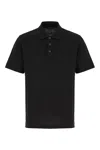 Fendi Ff Piquet Jacquard Polo Shirt In Black