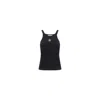 Fendi Black Cotton Tank Tops In Black