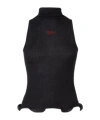 Fendi High Neck Sleeveless Ribbed Top In Black