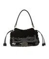 Fendi Mamma Baguette Medium Sequin Crochet Tote In Black