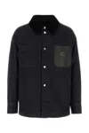 Fendi Denim Padded Jacket In Black