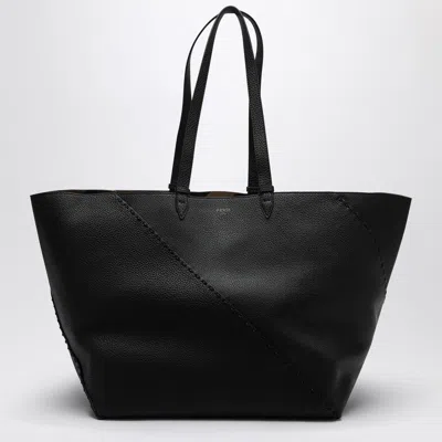 Fendi Black Diagonal Shopping Large Selleria Bag Men