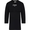Fendi Black Dress For Girl With  Logo In Nero