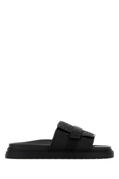 Fendi Black Fabric Chunky Slippers