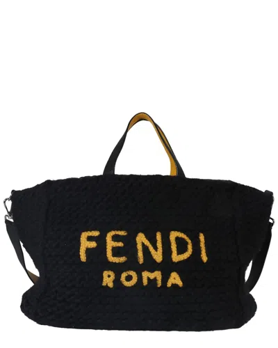 Fendi Black Fabric Logo Tote (authentic Pre-loved) In Pattern
