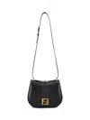 FENDI BLACK FAUX LEATHER MINI SHOULDER CROSSBODY BAG FOR WOMEN